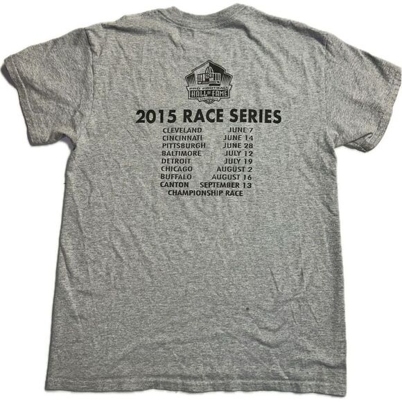 NFL Pro Football Hall Of Fame Gold Jacket 5K T-Shirt Gray Men’s Size M 2015 Race - Picture 3 of 5